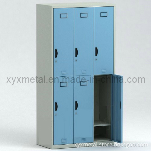 Six Doors Steel Structure Knock Dwon Metal Storage Locker